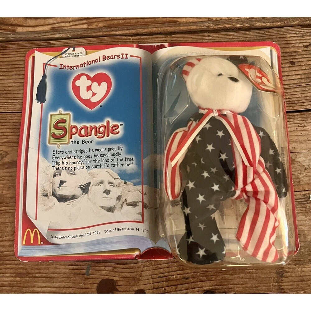 Ty Beanie Baby McDonalds 2000 International Bears II Spangle The Bear Sealed Y2K